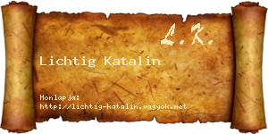 Lichtig Katalin névjegykártya